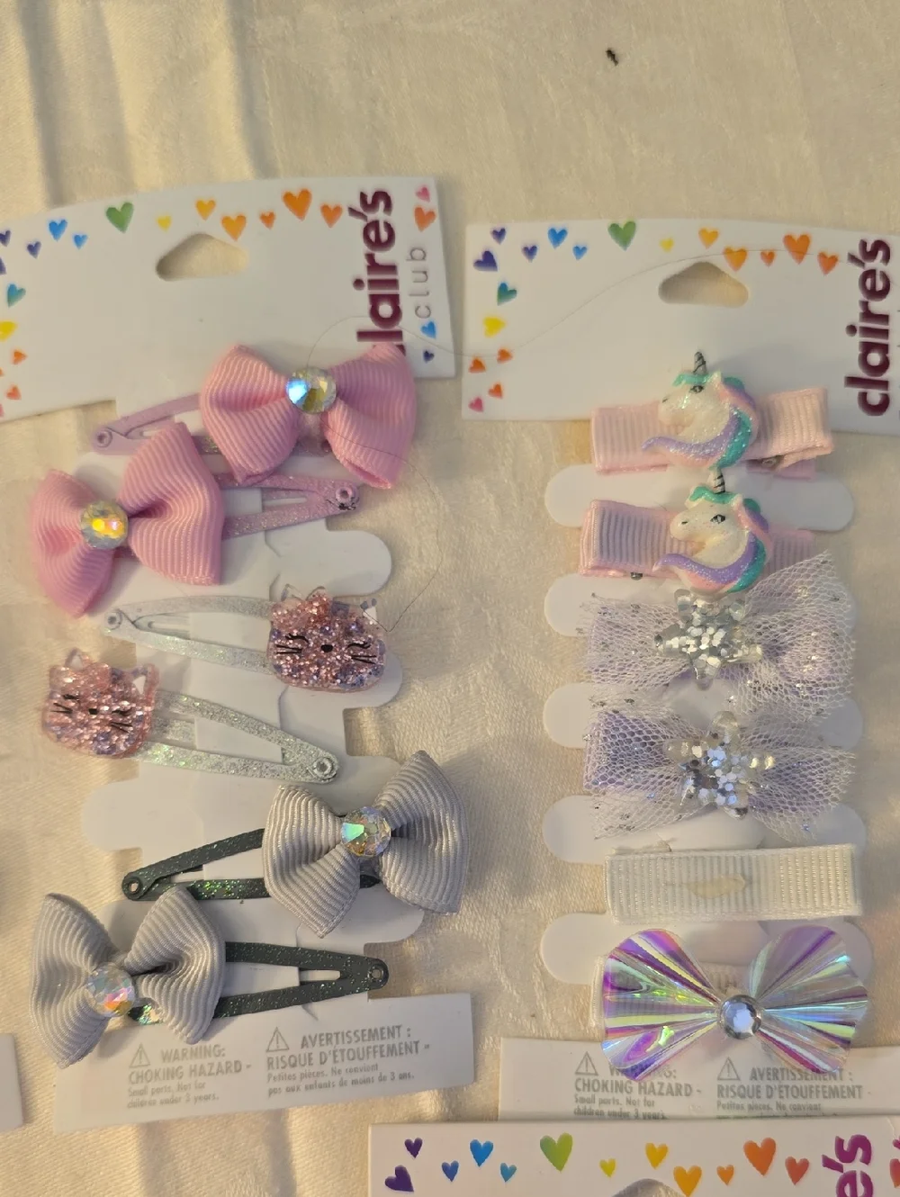 9 Claire's Pastel Hair Clip Bundle, Many Different Designs All New